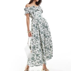Abercrombie & Fitch Green and White Floral Dress